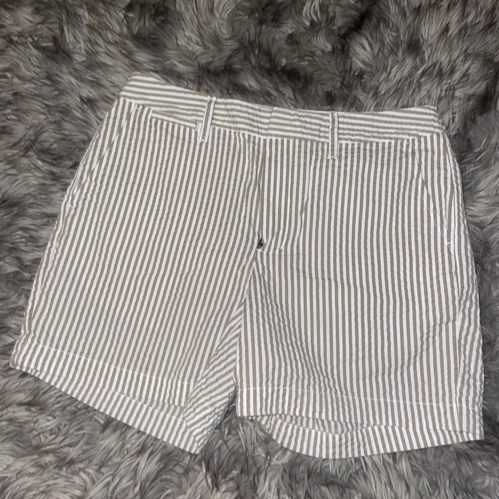 Shorts size 4 khaki and white stripped